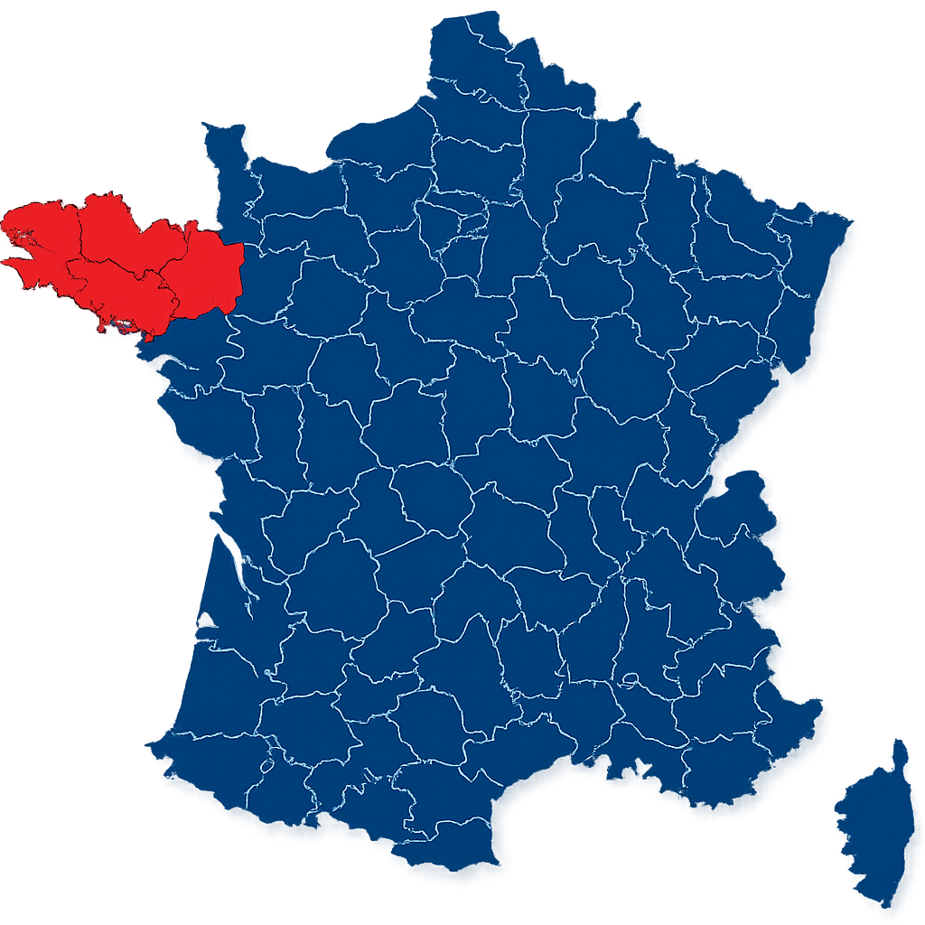 Carte de France — zone d'intervention Linkelectrique (hors Bretagne)